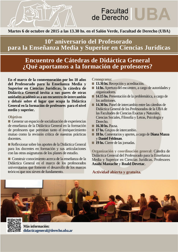 Encuentro de Cátedras de Didáctica General. ¿Qué aportamos a la formación de profesores?