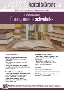 3º Feria del Libro jurídico - Cronograma de actividades