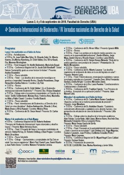 4º Seminario Internacional de Bioderecho. IV Jornadas nacionales de Derecho de la Salud