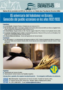 85 aniversario del holodomor en Ucrania. Genocidio del pueblo ucraniano en los años 1932/1933
