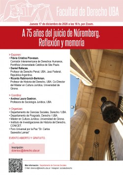 A 75 años del juicio de Núremberg. Reflexión y memoria