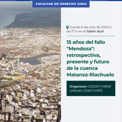 15 aÃ±os del fallo "Mendoza": retrospectiva, presente y futuro de la cuenca Matanza-Riachuelo