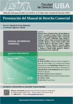 Presentación del Manual de Derecho Comercial, dirigido por Eduardo Favier Dubois (h)