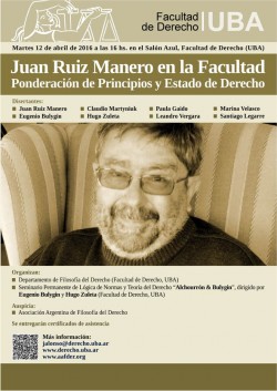 Juan Ruiz Manero en la Facultad: Ponderación de principios y Estado de Derecho