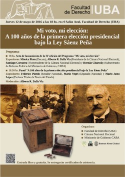Mi voto, mi elección: A 100 años de la primera elección presidencial bajo la Ley Sáenz Peña