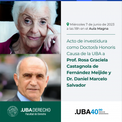 Acto de investidura como Doctor/a <i>Honoris Causa</i> de la UBA a la Prof. Rosa Graciela Castagnola de Fernández Meijide y al Dr. Daniel Marcelo Salvador