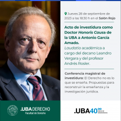 Acto de investidura como Doctor <i>Honoris Causa</i> de la UBA a Antonio García Amado 