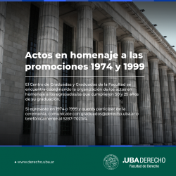 Actos en homenaje a la promoción 1974