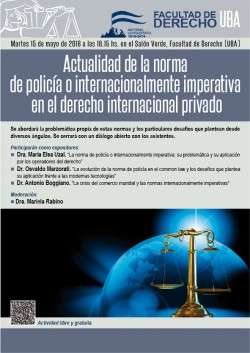 Actualidad de la norma de policía o internacionalmente imperativa en  el derecho internacional privado