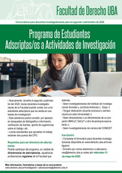 Adscriptos/as - Convocatoria abierta para docentes-investigadores/as
