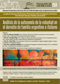 Análisis de la autonomía de la voluntad en el derecho de familia argentino e italiano