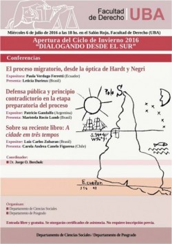 Apertura del Ciclo de Invierno 2016 "Dialogando desde el Sur"