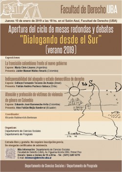 Apertura del ciclo de mesas redondas y debates "Dialogando desde el Sur" (verano 2019)