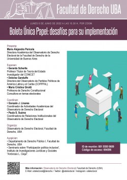 Boleta Única Papel: desafíos para su implementación