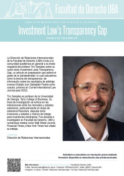 Charla de Tim Samples: Investment Law's Transparency Gap