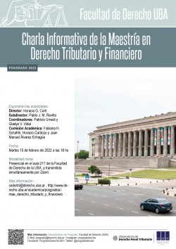 Charla informativa de la Maestría en Derecho Tributario y Financiero - Posgrado 2022