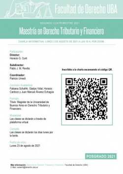 Charla informativa de la Maestría en Derecho Tributario y Financiero