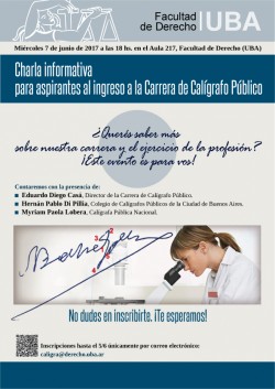 Charla informativa para aspirantes al ingreso de la Carrera de Calígrafo Público