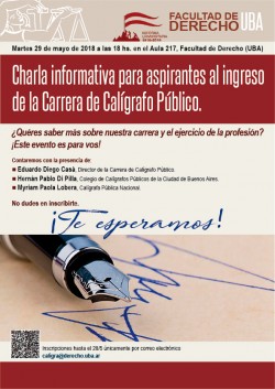 Charla informativa para aspirantes al ingreso de la Carrera de Calígrafo Público