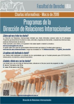 Charlas informativas sobre Programas de la Dirección de Relaciones Internacionales - Marzo 2019