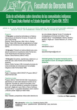 Ciclo de actividades sobre derechos de las comunidades indígenas. El "Caso Lhaka Honhat vs Estado Argentino" (Corte IDH, 2020)