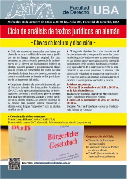 Ciclo de análisis de textos jurídicos en alemán -Claves de lectura y discusión-