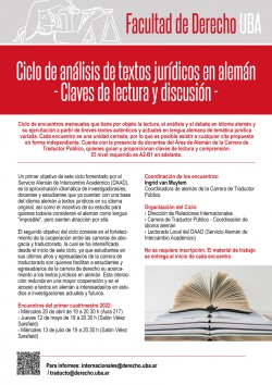 Ciclo de análisis de textos jurídicos en alemán. Claves de lectura y discusión