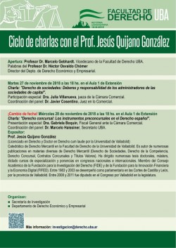 Ciclo de charlas con el Prof. Jesús Quijano González 