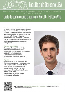 Ciclo de conferencias a cargo del Prof. Dr. Ivó Coca Vila