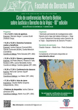 Ciclo de conferencias Norberto Bobbio sobre Justicia y Derecho de la Vejez - 10° edición: Seguridad económica y derechos