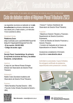 Ciclo de debates sobre el Régimen Penal Tributario 2023