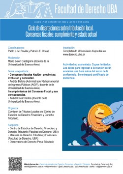 Ciclo de disertaciones sobre tributaciÃ³n local. Consensos fiscales: cumplimiento y estado actual