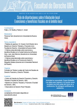 Ciclo de disertaciones sobre tributaciÃ³n local. Exenciones y beneficios fiscales en el Ã¡mbito local