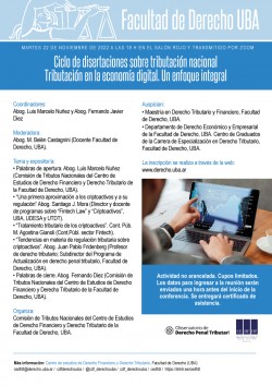 Ciclo de disertaciones sobre tributación nacional. Tributación en la economía digital. Un enfoque integral