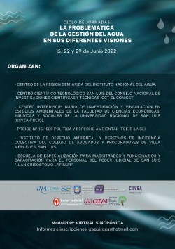 Ciclo de jornadas "La problemática de la gestión del agua en sus diferentes visiones"