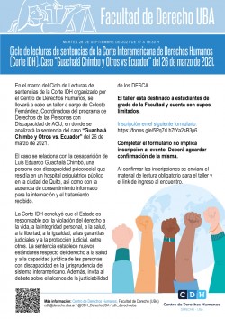 Ciclo de lecturas de sentencias de la Corte Interamericana de Derechos Humanos (Corte IDH). Caso "Guachalá Chimbo y Otros vs Ecuador" del 26 de marzo de 2021.