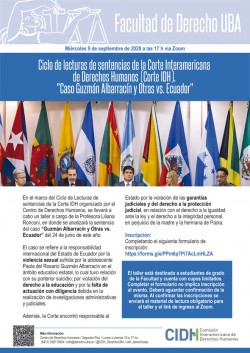 Ciclo de lecturas de sentencias de la Corte Interamericana de Derechos Humanos (Corte IDH). "Caso Guzmán Albarracín y Otras vs. Ecuador"