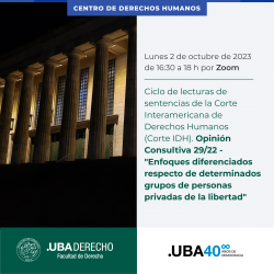 Ciclo de lecturas de sentencias de la Corte Interamericana de Derechos Humanos (Corte IDH). Opinión Consultiva 29/22 - "Enfoques diferenciados respecto de determinados grupos de personas privadas de la libertad" 