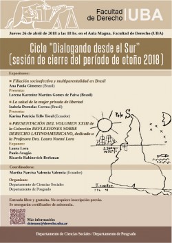 Ciclo "Dialogando desde el sur" (sesión de cierre del período de otoño 2018)