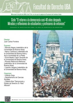 Ciclo "El retorno a la democracia casi 40 años después. Miradas y reflexiones de estudiantes y profesores de entonces"