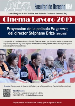 Cinema Lavoro 2019, proyección de la película <i>En guerre</i>, del director Stéphane Brizé (año 2018)