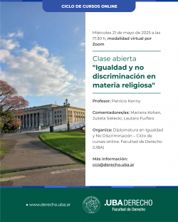 Clase abierta "Igualdad y no discriminación en materia religiosa"