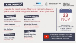 Coloquio "Impacto del caso Guzmán Albarracín y otras Vs. Ecuador y Educación sexual integral en América Latina y El Caribe"