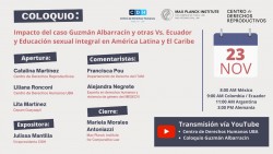 Coloquio "Impacto del caso Guzmán Albarracín y otras Vs. Ecuador y Educación sexual integral en América Latina y El Caribe"