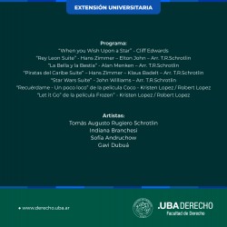 Concierto por el Día de las Infancias: Música de películas (con proyección de escenas)