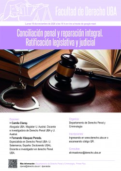 Conciliación penal y reparación integral. Ratificación legislativa y judicial