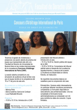 Concours d'Arbitrage International de Paris - École de Droit de Sciences Po / Sesión abierta 2020