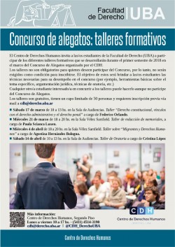 Concurso de alegatos: talleres formativos