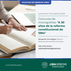 Concurso de monografías: "A 30 años de la reforma constitucional de 1994"