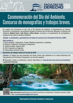 Concurso de monografías y trabajos breves en conmemoración del Día del ambiente